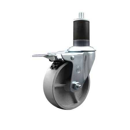 Service Caster 4'' Semi Steel Swivel 1-5/8'' Expanding Stem Caster Total Lock Brake SCC-EXTTL20S414-SSS-158